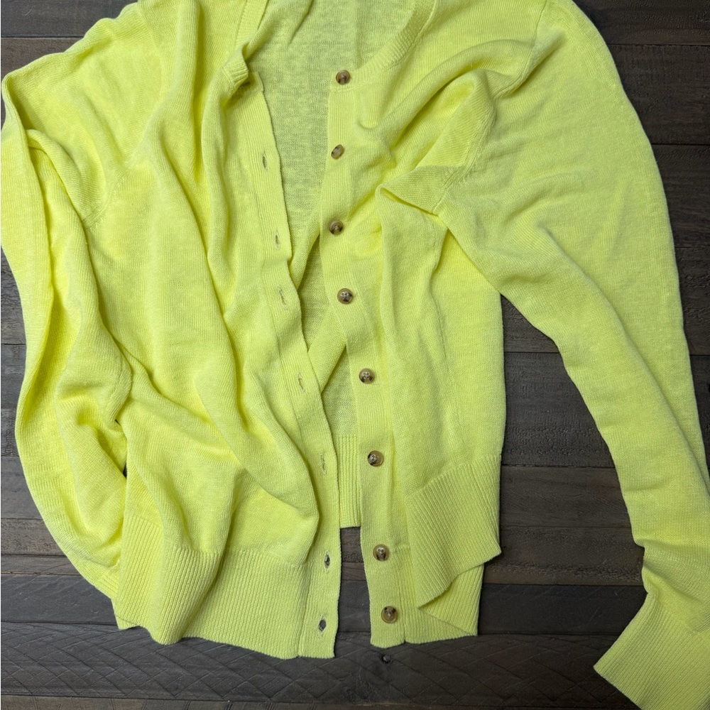 Ann Taylor Lemon Cardigan Sweater